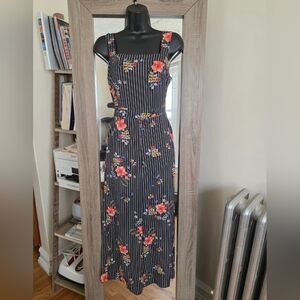 ☆Soprano Black Floral Striped Jumpsuit☆